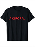 Men's T-Shirt LKLFORA Bold Red Letters On Plain Cotton Fabric T Shirt