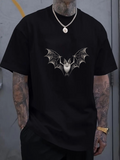 Men's T-Shirt Dark Urban Night With Spreading Wings Enigmatic Flying Bat