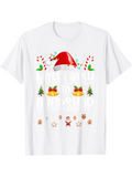 Men's T-Shirt Christmas Magic With Santa Hat Candy Canes Gingerbread Trees Under Festive Lights