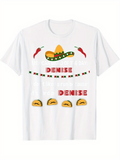 Men's T-Shirt Denise Patterned Chilis Sombrero And Tacos Festive Taco