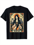 Men's T-Shirt The Cat Lady Surrounded By Playful Cats In A Mystical Floral Garden