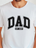Men's T-Shirt Dad Est 2024 Bold Letters With Clean Modern Style Typography