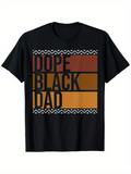 Men's T-Shirt Dope Black Dad With Geometric Patterns And Color Block Design