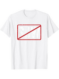 Men's T-Shirt Faded Sun Blocked Red Diagonal Line Graphic White T Shirt