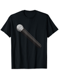 Men's T-Shirt Minimalist Monochrome Illustration Of Classic Performance Microphone