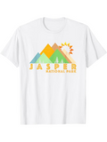 Men's T-Shirt Jasper National Park With Vibrant Mountains And Sun Rising Over Peaks