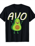 Men's T-Shirt Avo Smiling Cute Green Cartoon Avocado With Happy Face