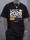 Men's T-Shirt Class Of 2026 Senior Year Loading Bar Graduation Cap T Shirt