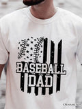 Men's T-Shirt Baseball Dad With Stars Stripes And Distressed Grunge Baseball