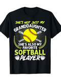 Men's T-Shirt Shes Not Just My Favorite Softball Player With Yellow Ball And Crossing Bats