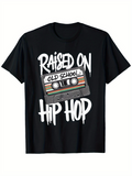 Men's T-Shirt Raised On Old School Music With Retro Cassette Tape Hip Hop