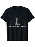 Men's T-Shirt Retirement Plan With Calm Waters Under Segmented Radiant Sailboat
