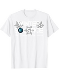 Men's T-Shirt Winter Space Glittering Snowflakes With Blue Planet Surrounding Text