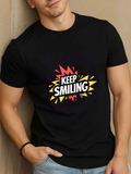 Men's T-Shirt Keep Smiling With Bright Cartoon Style Colorful Burst Graphic