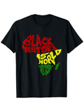 Men's T-Shirt Black History Is World History Lettering Over Africa Map