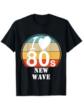 Men's T-Shirt I Love 80s Retro Sunset With Bold Typographic New Wave Theme
