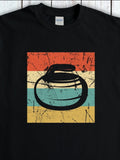 Men's T-Shirt Retro Colorful Striped Block Featuring Grunge Texture Curling Stone