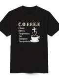 Men's T-Shirt Christ Offers Forgiveness For Everyone Everywhere With Coffee And Cross Motif