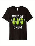 Men's T-Shirt Pickle Crew Trio Dancing Cartoon Funny Pickle Characters