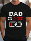 Men's T-Shirt Dad Of Three Kids With Low Battery Icon Graphic