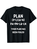 Men's T-Shirt Plan Math Equations With Bold White Letters On Black Shirt