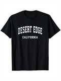 Men's T-Shirt Desert Edge California University Style Typography On Black Shirt