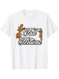 Men's T-Shirt Fall Festival Autumn Maple Leaves With Elegant Line Art Typography