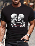 Men's T-Shirt Till Death Do Us Part Laughing Skeletons In Romantic Embrace