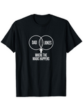 Men's T-Shirt Where The Magic Happens With Intersecting Circles Diagram Text