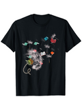 Men's T-Shirt Delicate Dandelion Seeds Floating With Colorful Falling Mailboxes Dandelion