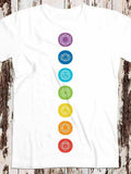 Men's T-Shirt Colorful Meditation Symbols In Vertical Sequence Chakra Mandalas