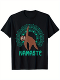 Men's T-Shirt Namaste Playful Sloth With Mandala Pattern Centered Sloth Design