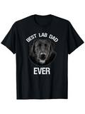 Men's T-Shirt Best Lab Dad Ever Realistic Dog Portrait With Text Design