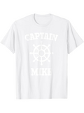 Men's T-Shirt Captain Mike Nautical Ship Wheel With Bold Lettering T Shirt