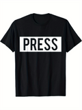 Men's T-Shirt Press Bold Letters In White Box Centered T Shirt