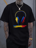 Men's T-Shirt Vibrant Splash Of Colorful Paint Melting Dripping Headphones