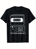 Men's T-Shirt Never Forget Vintage Media Tape Memory With Cassette Floppy Disk And Video Tape