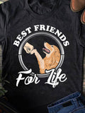 Men's T-Shirt Best Friends For Life Loyal Golden Dog With Fist Bump Gesture Graphic