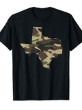 Men's T-Shirt Classic Camouflage Pattern Shaped As The State Of Texas