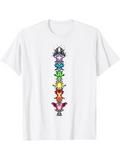 Men's T-Shirt Colorful Energy Symbols Aligned In Vertical Central Pattern