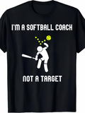 Men's T-Shirt Im A Softball Coach With Flying Balls Cartoon Figure