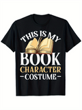 Men's T-Shirt This Is My Character Costume With Open Antique Hardcover Book