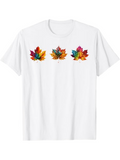Men's T-Shirt Vivid Rainbow Hues On Falling Autumn Maple Leaf Trio