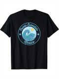 Men's T-Shirt Puerto Escondido Mexico Ocean Waves With Sun Surf And Blue Water