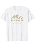 Men's T-Shirt Sawtooth National Forest Idaho With Snowy Peaks And Pine Trees Mountain