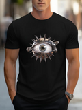 Men's T-Shirt Iridescent Metallic Spiked Orb With A Lifelike Central Eye