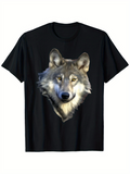 Men's T-Shirt Realistic Fur Shading With Cool Tones Majestic Lone Wolf Portrait Wolf