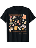 Men's T-Shirt Autumn Leaves With Cozy Cups Daisies Hearts Baby Socks Book Fall T Shirt