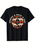 Men's T-Shirt Smoke A Pack A Day Four Wolves Targeted Among Bold Orange Crosshairs