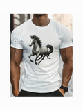 Men's T-Shirt Wild Energy In Motion Graceful Galloping Across An Open Landscape Horse